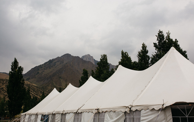 convict lake wedding tent reception