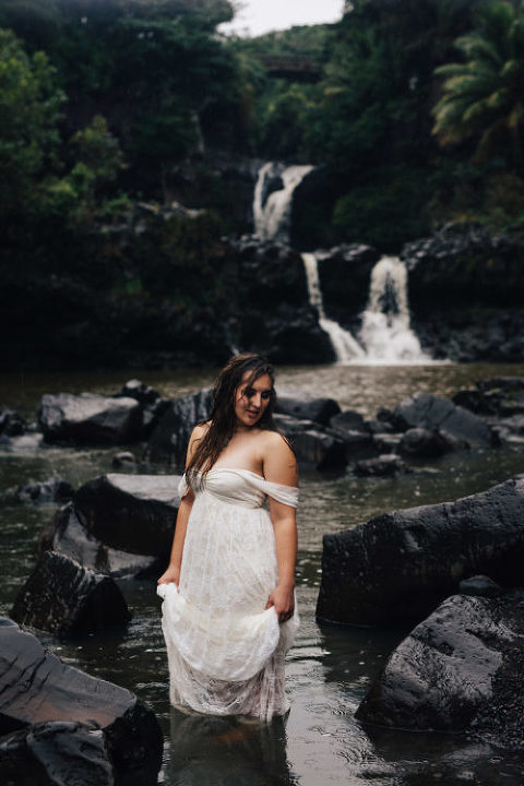 waterfall wedding ceremony maui