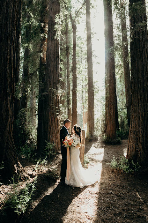 roaring camp wedding venue's ceremony site in the redwoods