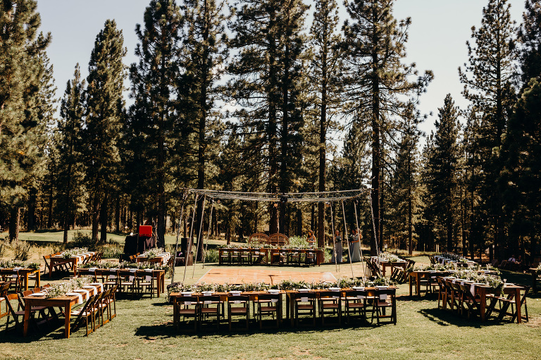 Outdoor Mountain Wedding Reception at Chalet View Lodge