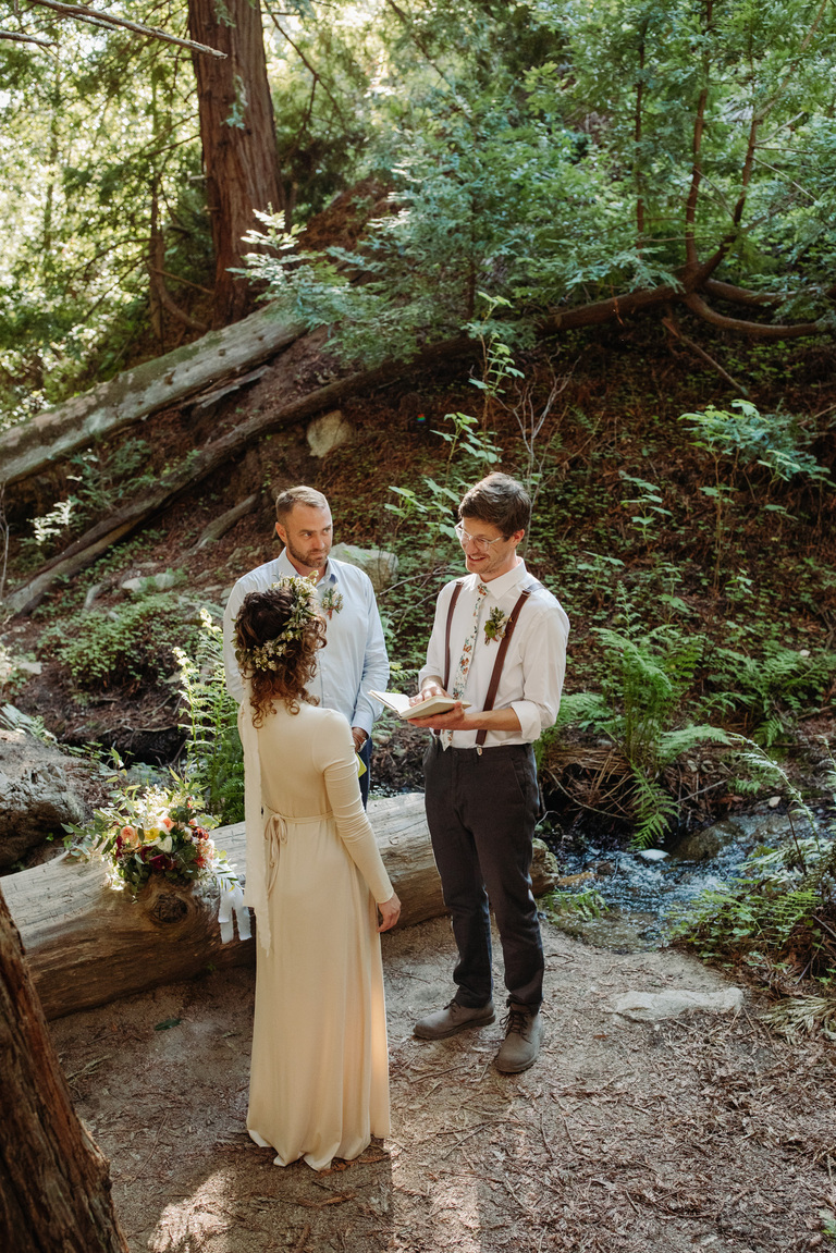 marriage ceremony in a redwood forest in Big Sur