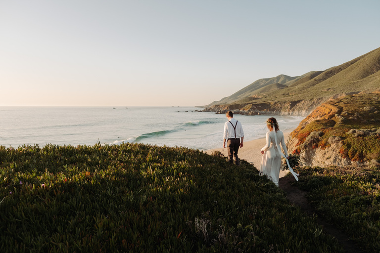 hike-in wedding in big sur, california