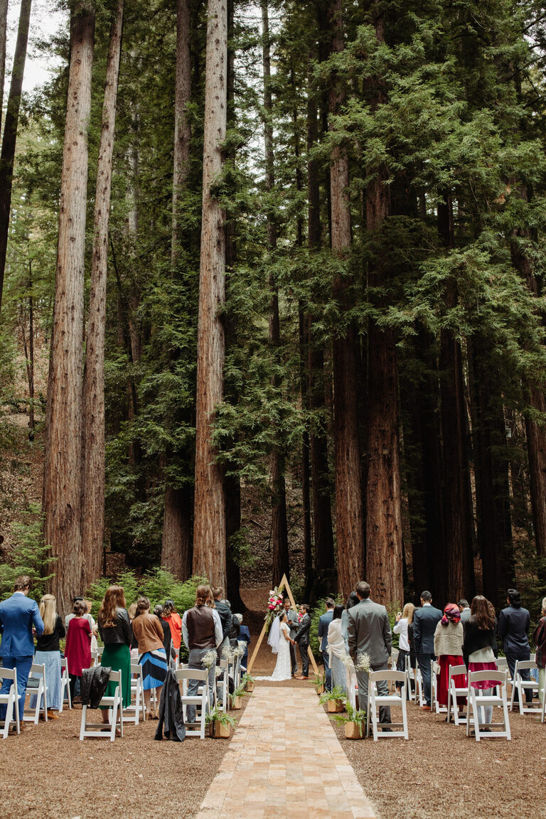 A Wedding Ceremony at Waterfall Lodge in Ben Lomond, One of The Best Redwood Forest Wedding Venues in California